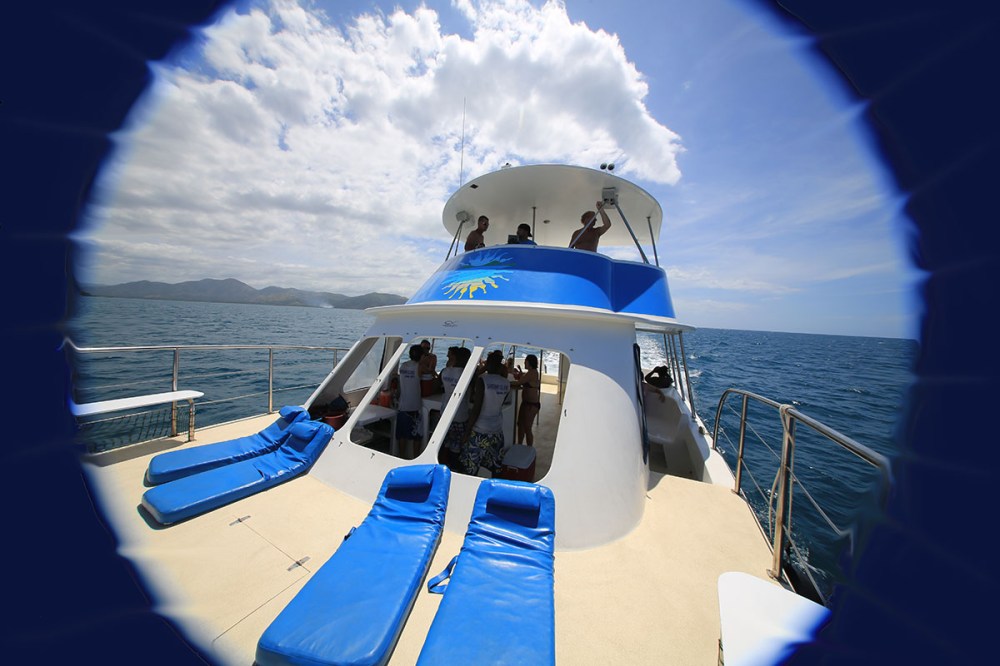 Unterwegs mit dem Katamaran.